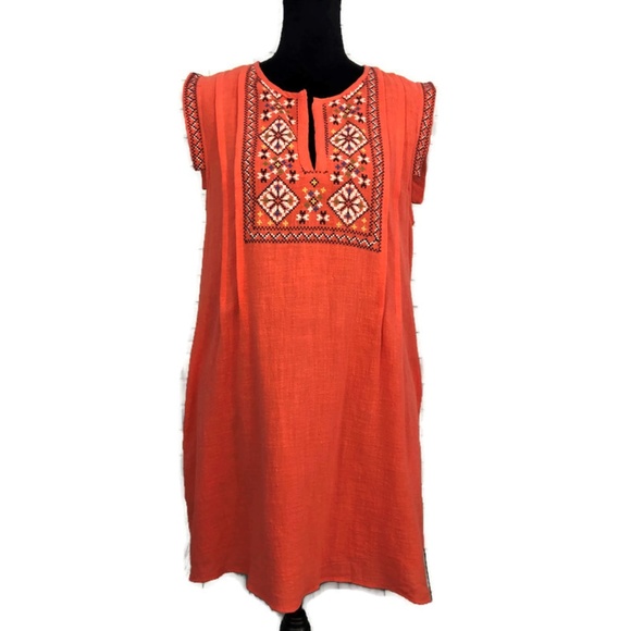Dresses & Skirts - Embroidered Boho Tunic Dress L